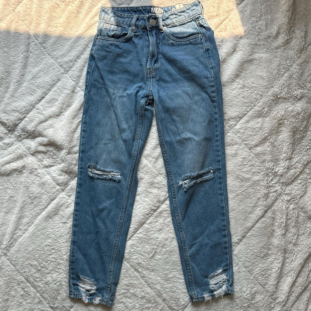 Ultra high rise mom jeans